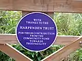 Plaque on Reedfen Boardwalk at Batford Springs