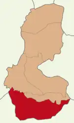 Map showing Gercüş District in Batman Province