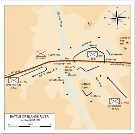 Colour map with military symbols depicting the location of various weapons and military units, and their movement