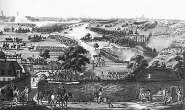 cavalry charge against foot soldiers