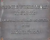 Battle of Turtle Gut Inlet plaque