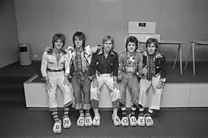 Longmuir (right) with the Bay City Rollers in 1976.