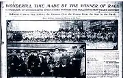 Newspaper account of the first race in 1912