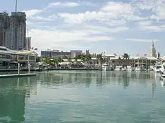 Bayside as seen from the east looking west on Biscayne Bay