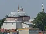 Back view of the mosque and its domes