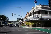 Clarence Corner external facade, taken in June 2022, venue is now named Brisbane Brewing Co. Woolloongabba.