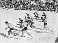 Beach sports under summer skies, Gaza Beach, September 1941