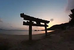 Beachside Torii on the southern part of the island