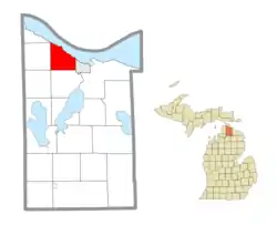 Location within Cheboygan County