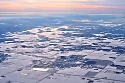 Aerial view of RM Brokenhead with Beausejour in the centre