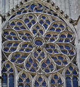 Flamboyant north transept rose of Beauvais Cathedral (16th c.)