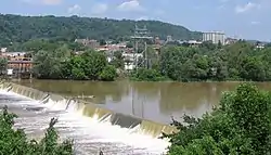 View of Beaver Falls from across the Beaver River.