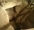 Throughout history the Jewish people have dug underneath bedrock. This image is one such example of bedrock overlaying tunnels, burial sites, rooms, etc.