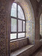 Quadra (architecture) of St. John the Baptist covered with azulejos in carpet style (17th c.); Museu da Reinha D. Leonor; Beja, Portugal.