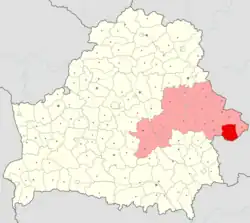 Location of Kastsyukovichy District