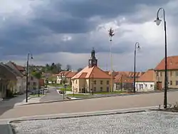 Town square with the town hall