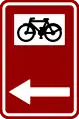 F34c2: Direction sign (touristic destinations for cyclists, horse riders and pedestrians)