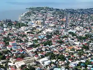 Aerial view of Belize City