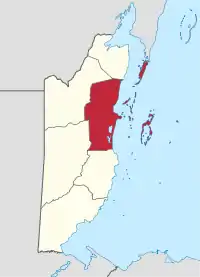 Location of Belize District in Belize