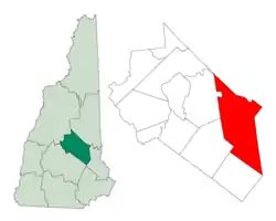 Location in Belknap County, New Hampshire