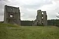 Castle inner courtyard and towers in August 2003