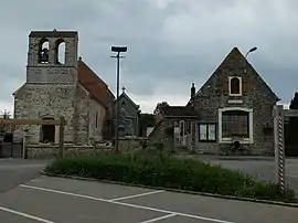 The church and town hall of Bellebrune