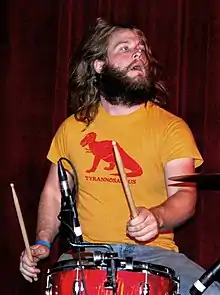 Ben Blackwell performing as a drummer