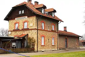 Three-story stone building