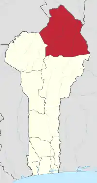 Map highlighting the Alibori Department