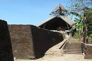 Part of a fortification brick wall