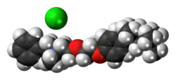 Space-filling model of the component ions benzethonium chloride