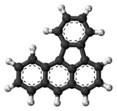 Ball-and-stick model of the benzo[a]fluoranthene molecule