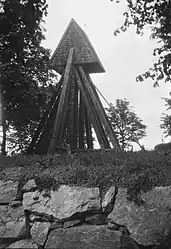 "Bergshammars kyrka" Bell tower at Bergshammar church, Södermanland, Sweden, 1928