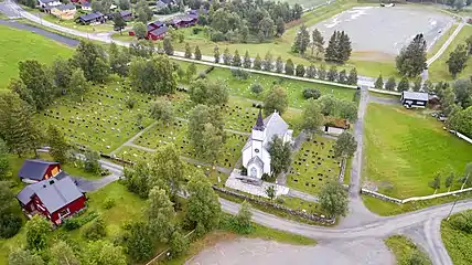 Aerial view of the church