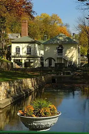 Another view of part of Berkeley Springs State Park, with fall colors