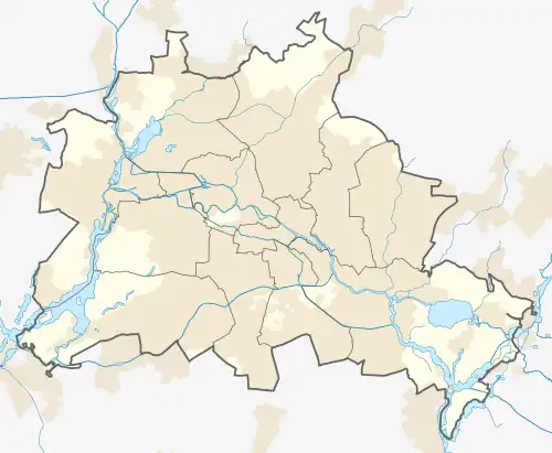 Map of Germany in 1937 with mark showing location of Hotel Esplanade