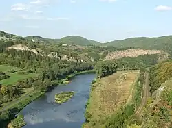 Berounka flowing through Bohemian Karst near Tetín