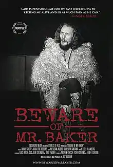 Black-and-white photo of Ginger Baker