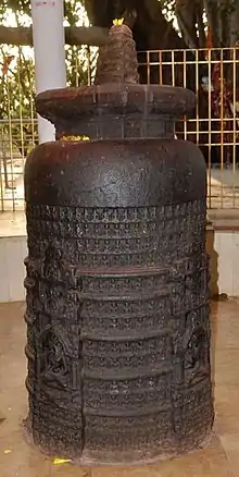 This is a stupa with 1,008 figurines of Buddha at Bhadrakali at Itkhori