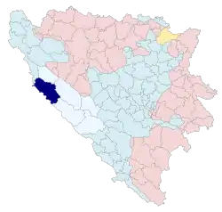 Location of the Municipality of Bosansko Grahovo within Bosnia and Herzegovina