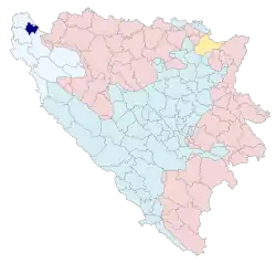 Location of Bužim within Bosnia and Herzegovina.