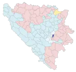 Location of Stari Grad, Sarajevo within Bosnia and Herzegovina.