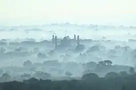 The tomb in fog