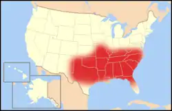 Image 26Socially conservative evangelical Protestantism has a major cultural influence in the Bible Belt, covering almost all of the Southern United States, including all states that fought against the Union in the Civil War. (from Evangelicalism in the United States)