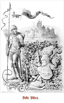 Representation of a Bibra knight in front of the castle Bibra