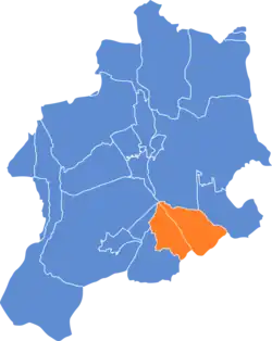 Location of Mikuszowice within Bielsko-Biała