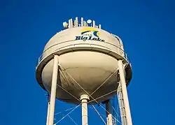 Big Lake's central water tower at Lakeside Park