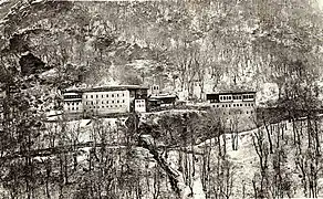 An old postcard of Bigorski Monastery