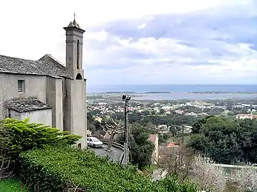 View of the lagoon from the Église Saint-André in Biguglia