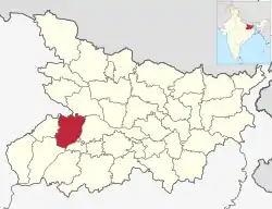 Location of Bhojpur district in Bihar